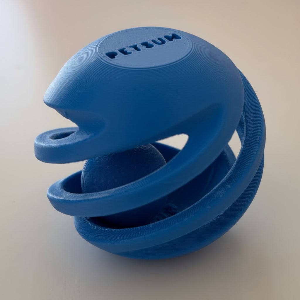 Ball-in-ball interactive toy for cats and small dogs, Blue SpinCore design