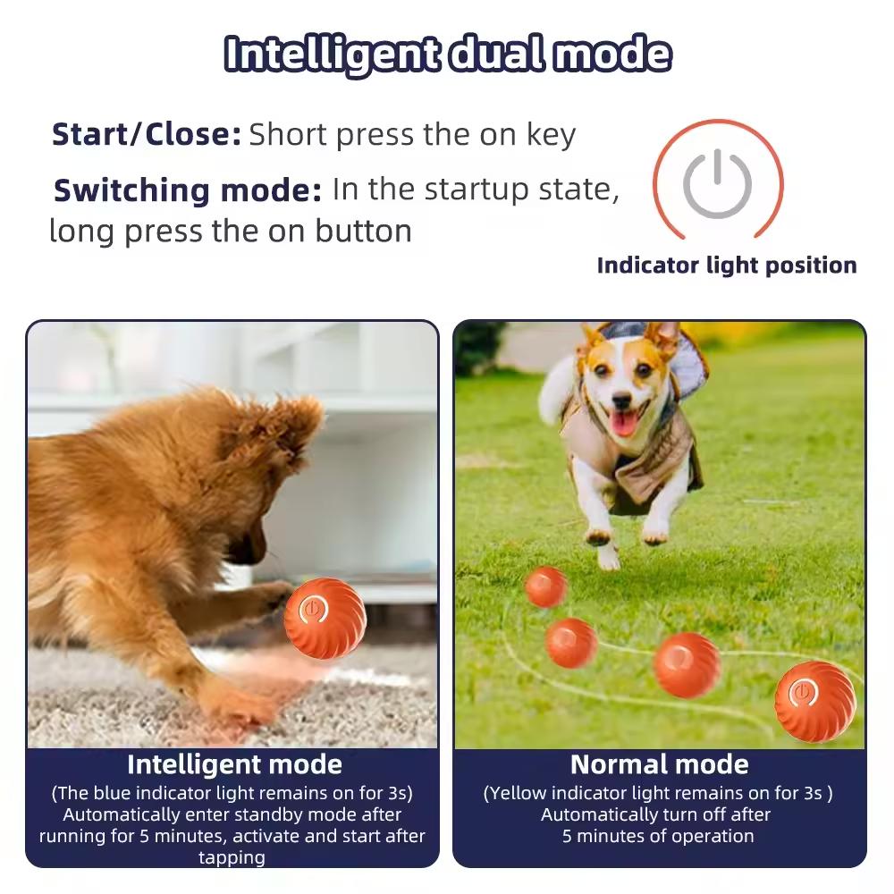 USB rechargeable bouncing ball toy for dogs and cats