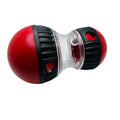 Oval slow feeder and treat dispenser toy for dogs and cats