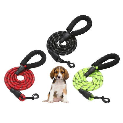 Leash with Comfortable Thick Durable Nylon Rope,Padded Handle,Highly Reflective Threads Pet Leashes,for Medium,Large Dogs