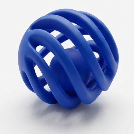 Ball-in-ball interactive toy for cats and small dogs