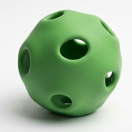 Ball-in-ball interactive toy for cats and small dogs, Green Orbit design