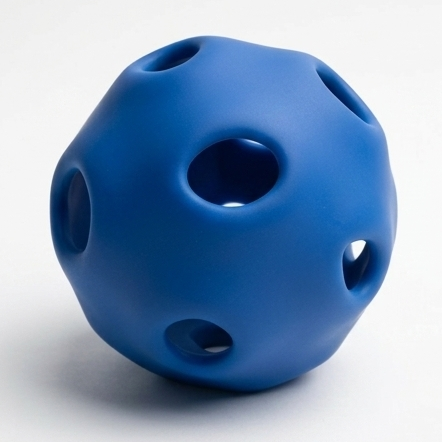 Ball-in-ball interactive toy for cats and small dogs, Blue Orbit design