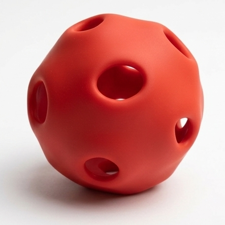 Ball-in-ball interactive toy for cats and small dogs, Red Orbit design
